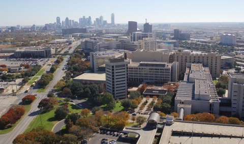 Aerial photo of UT Southwestern Medical Center