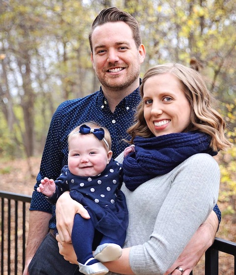 Jarrod Feight and Miranda Browning with their daughter, Eleanor ‘Ellie’ Feight