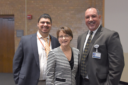 Dr. Oren Guttman, Dr. Kim Hoggatt-Krumwiede, and Dr. Jon Williamson were all on hand to kick off the Quality Assurance and Improvement in Collaborative Practice Symposium. Dr. Guttman served as keynote speaker, Dr. Hoggatt-Krumwiede as Director of the event, and Dr. Williamson in his capacity as Dean of the School of Health Professions.