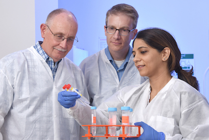 From left, Dr. Wakeland, Dr. Gerber, and Dr. Khan are seeking predictors for patients who will develop autoimmune reactions to cancer immunotherapy.
