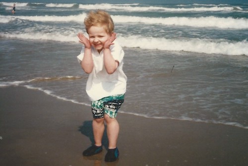 Ben Dupree plays at the beach