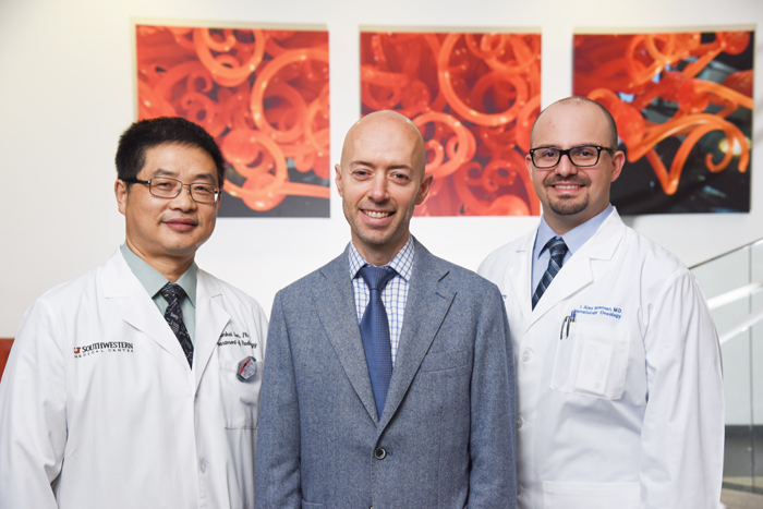 (l-r): Drs. Xiankai Sun, James Brugarolas, and Alex Bowman