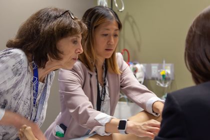 Two women in simulation training