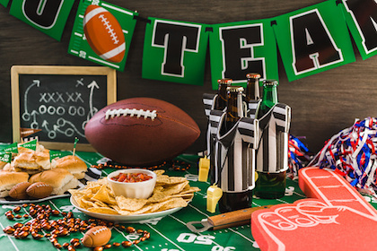 Super Bowl-themed party food
