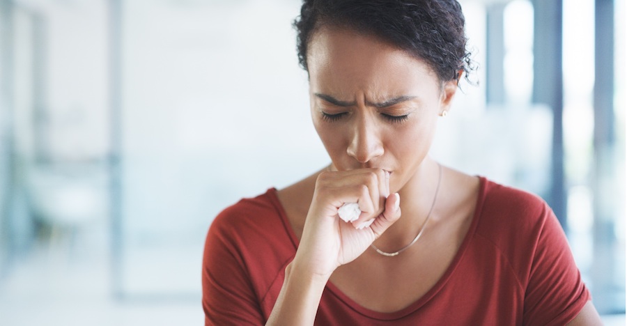 woman coughing