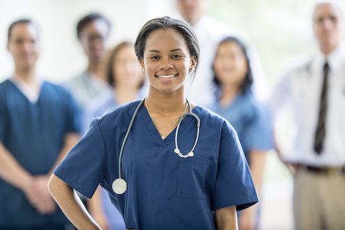 A multi-ethnic group of medical staff