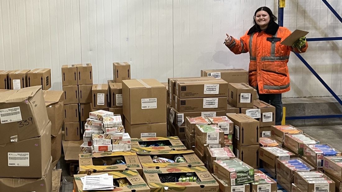 Jessica Turcios, B.S., Senior Research Assistant at UT Southwestern, checks on the food deliveries that will be used to create the meal kits used in the study. 