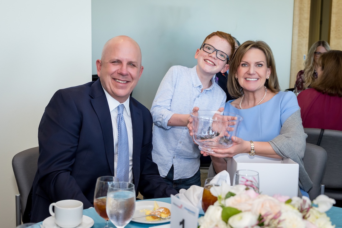 Lyndal Stephens Greth and her husband, Richard Greth, are joined by patient ambassador Trevor 