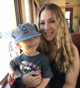 Nicole Romine and her son
