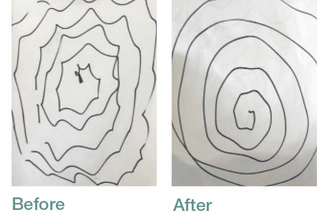 Photo of hand-drawn spirals