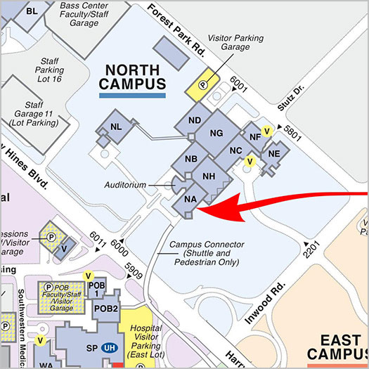 Map showing location of the Human Genetics Clinical Lab