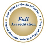 Seal of Full Accreditation from the Association for the Accreditation of Human Research Protection Programs, Inc.