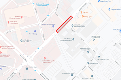 Road construction and traffic delays at Medical District Drive and Bengal Street, Nov. 11-22