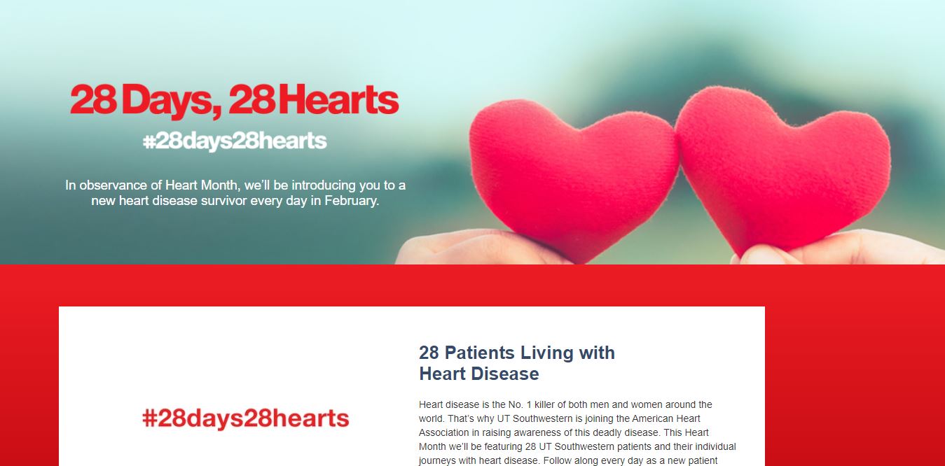 28 Days, 28 Hearts site